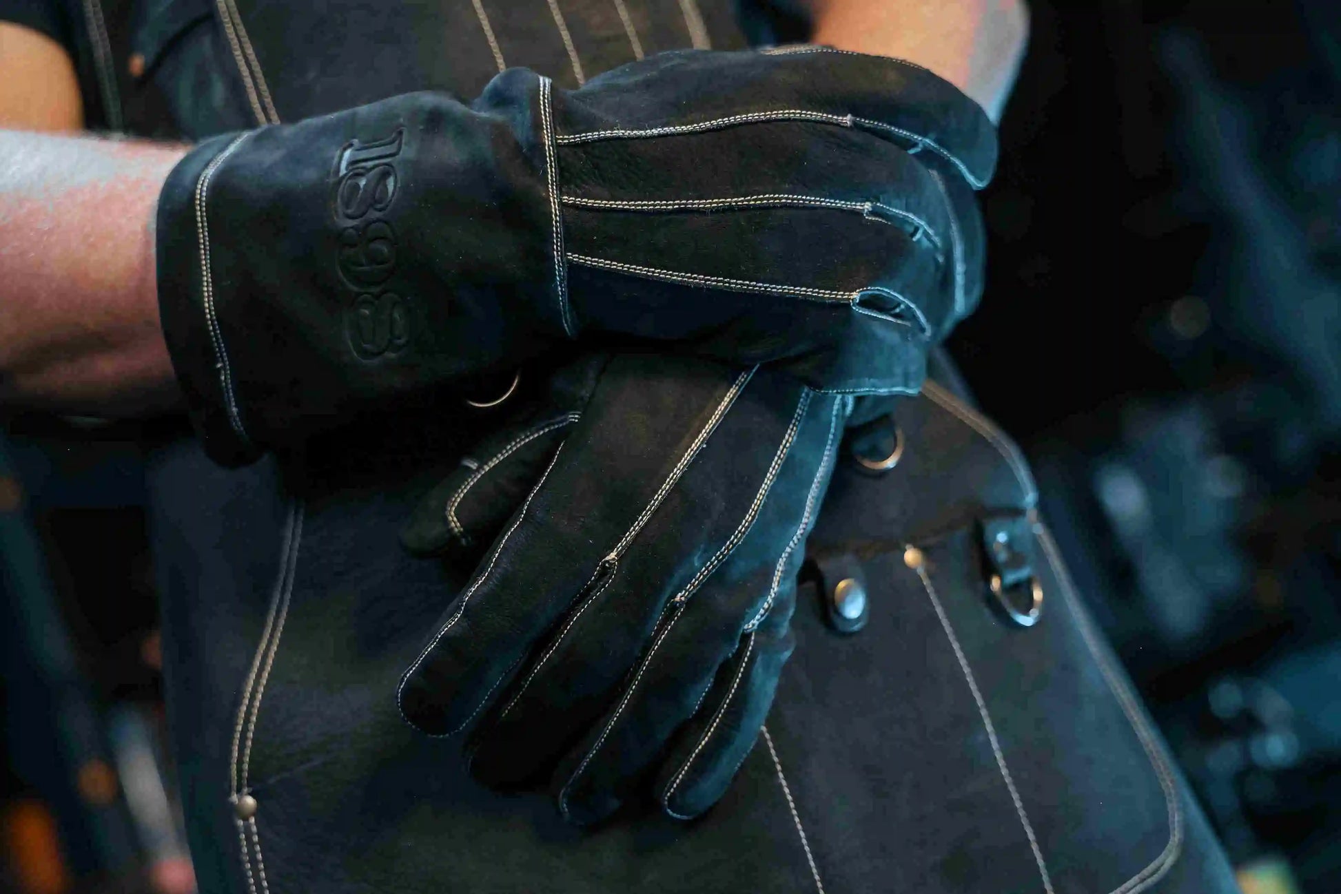 Welding Gloves Closeup -  Gold